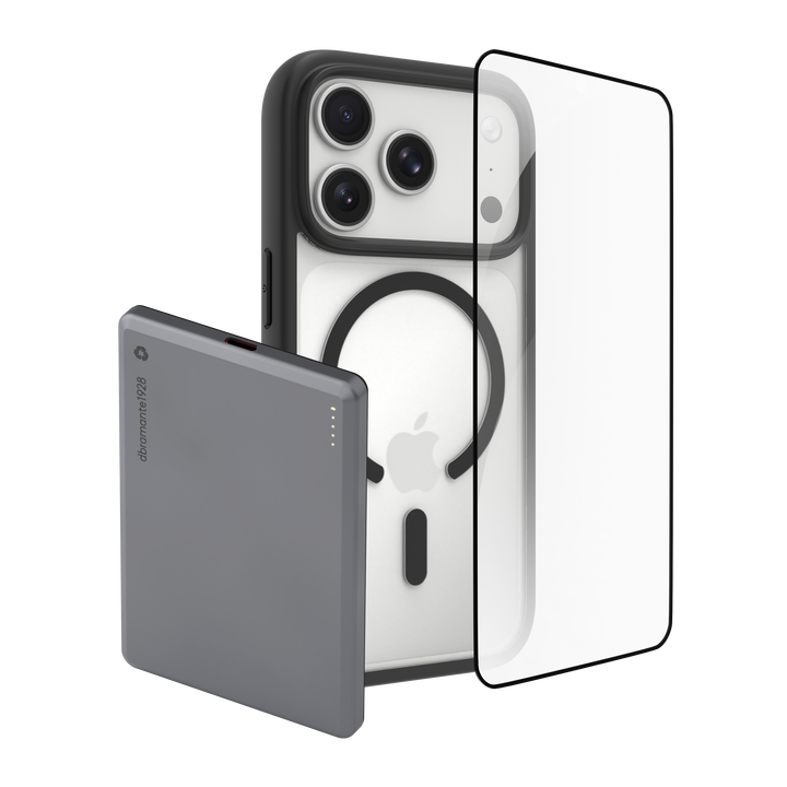 Funda iPhone 17 Pro MS Negra + ECO PROTECTOR+ PowerBank Wireless 5.000mAh