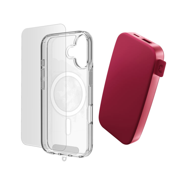 <p>Este pack 3 en 1 ha sido dise&ntilde;ado para ofrecer una soluci&oacute;n completa de protecci&oacute;n y autonom&iacute;a para tu iPhone. Incluye una powerbank magn&eacute;tica, una funda resistente y un protector de pantalla de vidrio templado, asegurando seguridad, comodidad y energ&iacute;a durante todo el d&iacute;a.</p>
<p>La powerbank magn&eacute;tica de 12000 mAh permite cargar tu iPhone de manera inal&aacute;mbrica, con un acople firme gracias a sus imanes integrados. Su dise&ntilde;o compacto y ligero la convierte en el accesorio perfecto para llevar siempre contigo, proporcionando energ&iacute;a extra cuando m&aacute;s la necesitas.</p>
<p>La funda protectora ofrece resistencia frente a golpes, ca&iacute;das y ara&ntilde;azos, manteniendo el dise&ntilde;o original del iPhone y ofreciendo un ajuste preciso con acceso completo a botones y puertos.</p>
<p>El protector de pantalla de vidrio templado a&ntilde;ade una capa adicional de seguridad, protegiendo la pantalla frente a impactos y desgaste diario. Mantiene la claridad visual y sensibilidad t&aacute;ctil para una experiencia de uso c&oacute;moda y fluida.</p>
<p>Este pack es ideal para quienes buscan una soluci&oacute;n pr&aacute;ctica, completa y fiable para proteger su iPhone y mantenerlo siempre operativo.</p>
<h3>Caracter&iacute;sticas principales</h3>
<ul>
<li>Pack completo 3 en 1: funda + protector de pantalla + powerbank</li>
<li>Powerbank magn&eacute;tica de 12000 mAh compatible con MagSafe</li>
<li>Carga inal&aacute;mbrica r&aacute;pida y sin cables</li>
<li>Dise&ntilde;o compacto, ligero y f&aacute;cil de transportar</li>
<li>Puerto USB-C para carga alternativa</li>
<li>Funda resistente a golpes y ara&ntilde;azos con ajuste preciso</li>
<li>Protector de pantalla de vidrio templado de alta dureza</li>
<li>Alta transparencia y sensibilidad t&aacute;ctil</li>
<li>Instalaci&oacute;n sencilla con kit incluido</li>
<li>Protecci&oacute;n contra sobrecarga, sobrecalentamiento y cortocircuitos</li>
</ul>
<h3>Contenido del pack</h3>
<ul>
<li>1 x Powerbank magn&eacute;tica inal&aacute;mbrica 12000 mAh</li>
<li>1 x Funda protectora compatible con iPhone</li>
<li>1 x Protector de pantalla de vidrio templado</li>
<li>Kit de limpieza e instalaci&oacute;n</li>
</ul>
<h3>Ideal para</h3>
<ul>
<li>Usuarios que buscan un pack completo y listo para usar</li>
<li>Personas que necesitan bater&iacute;a extra durante el d&iacute;a</li>
<li>Quienes desean proteger su iPhone sin renunciar al dise&ntilde;o</li>
<li>Usuarios que valoran comodidad, funcionalidad y durabilidad</li>
</ul>