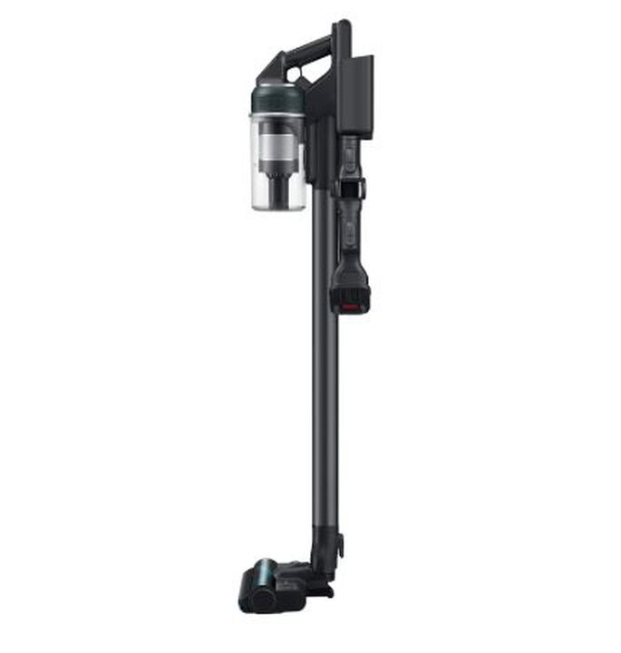 Aspirador escoba inal&aacute;mbrico Samsung Jet 85S Complete con potencia de succi&oacute;n de hasta 250 AW, autonom&iacute;a de hasta 60 minutos, bater&iacute;a extra&iacute;ble, filtraci&oacute;n HEPA y m&uacute;ltiples accesorios para suelos, rincones, tapicer&iacute;as y pelo de mascotas.