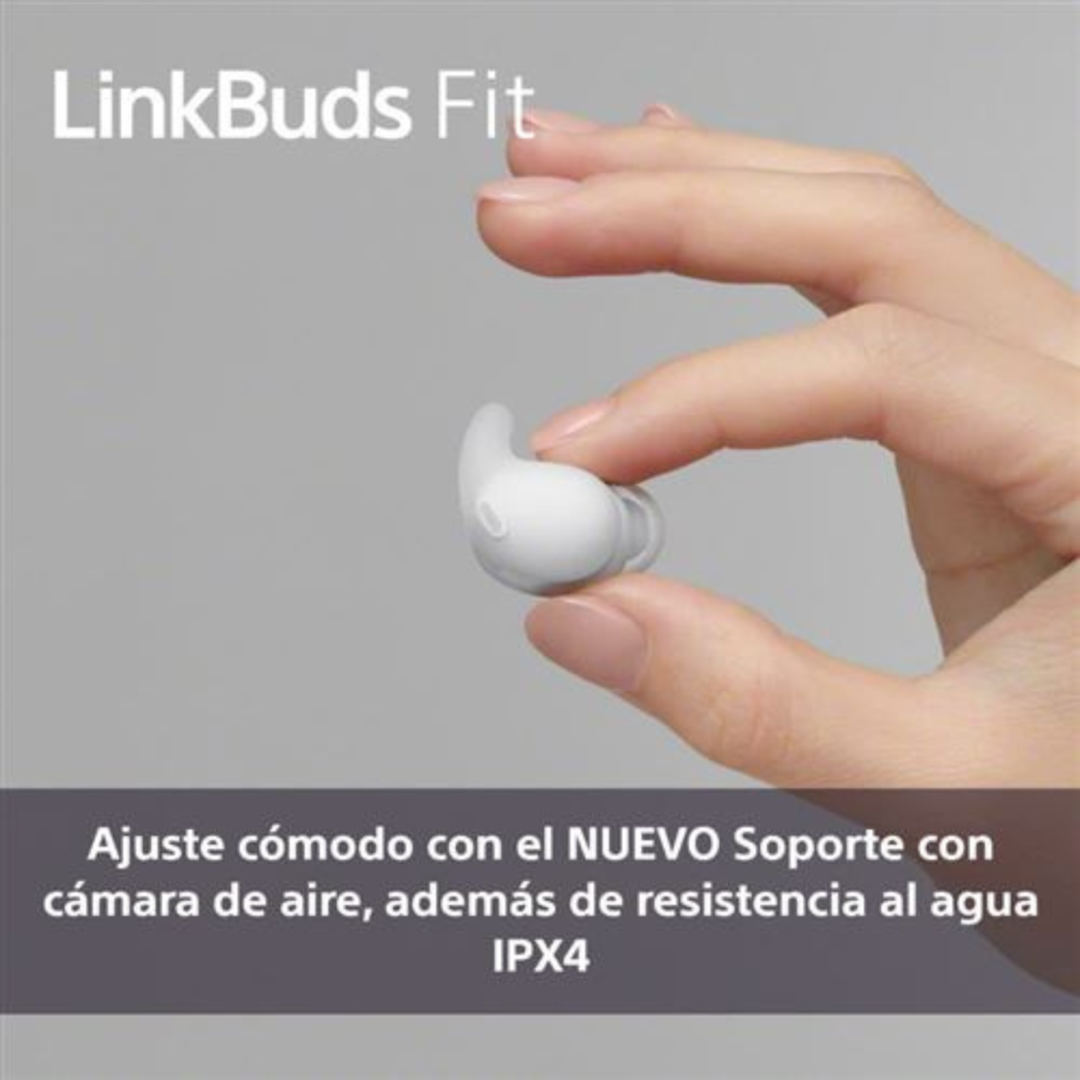 <p>Presentamos LinkBuds Fit: con un peso de solo 4,8 g, estos auriculares brindan la m&aacute;xima comodidad, con un nuevo e innovador colch&oacute;n de aire para garantizar un ajuste seguro, sin importar lo que est&eacute;s haciendo. Al ser resistentes al agua, ni el sudor ni la lluvia podr&aacute;n detenerte.</p>