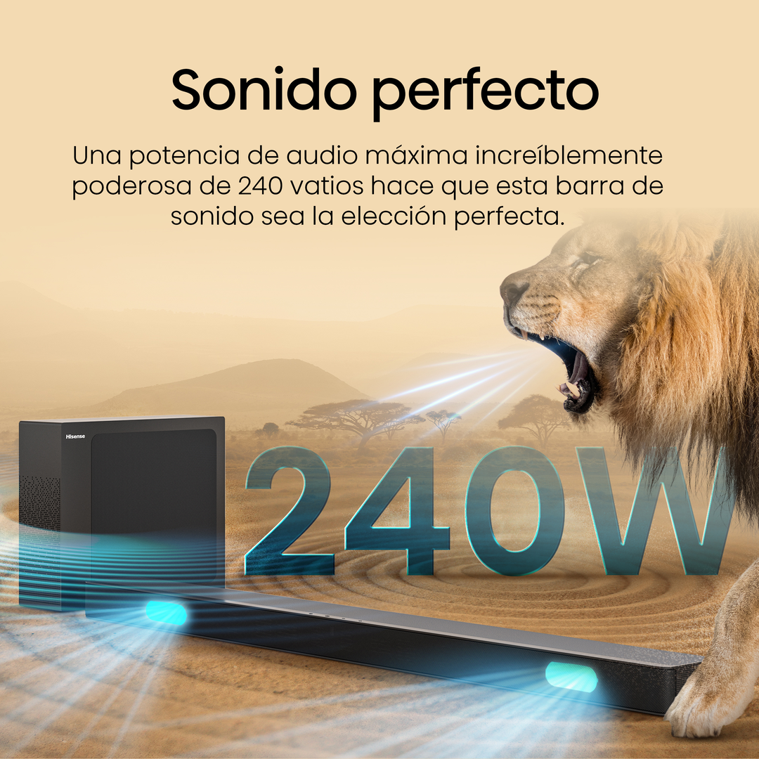 HS2100 Barra de Sonido 2.1 con Dolby Audio y DTS Virtual