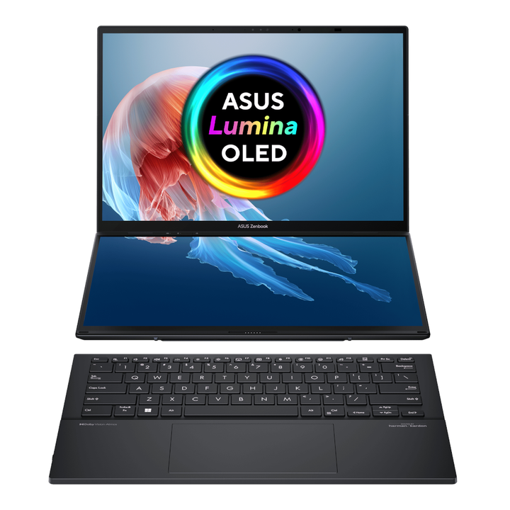 <p>El ASUS Zenbook DUO es un port&aacute;til revolucionario de pantalla doble. Este incre&iacute;ble ordenador, que personifica la innovaci&oacute;n CES 2024, incorpora dos pantallas t&aacute;ctiles OLED de tama&ntilde;o completo, teclado desmontable de tama&ntilde;o completo y soporte integrado. Es el port&aacute;til definitivo que combina a la perfecci&oacute;n la versatilidad de la multitarea con una excelente movilidad. Con estas las dos pantallas t&aacute;ctiles OLED 3K de 14 pulgadas a 120 Hz, puedes ampliar al instante tu espacio de trabajo hasta 19,8 pulgadas. El ASUS Zenbook DUO cuenta con un procesador Intel&reg; Core&trade; Ultra 9 potenciado por IA y memoria LPDDR5x de 32 GB. Adem&aacute;s, viene equipado con SSD PCIe&reg; 4.0 de hasta 2 TB. Es un port&aacute;til que te garantiza un rendimiento excepcional en todo momento para que puedas con todo. Incorpora software inteligente dedicado, control intuitivo por gestos y una bater&iacute;a de 75 Wh de duraci&oacute;n mejorada. Todo ello convierte al Zenbook DUO en un port&aacute;til ASUS f&aacute;cil de usar que maximiza la productividad sin complicaciones. Vamos, &iexcl;dobla tu apuesta!</p>