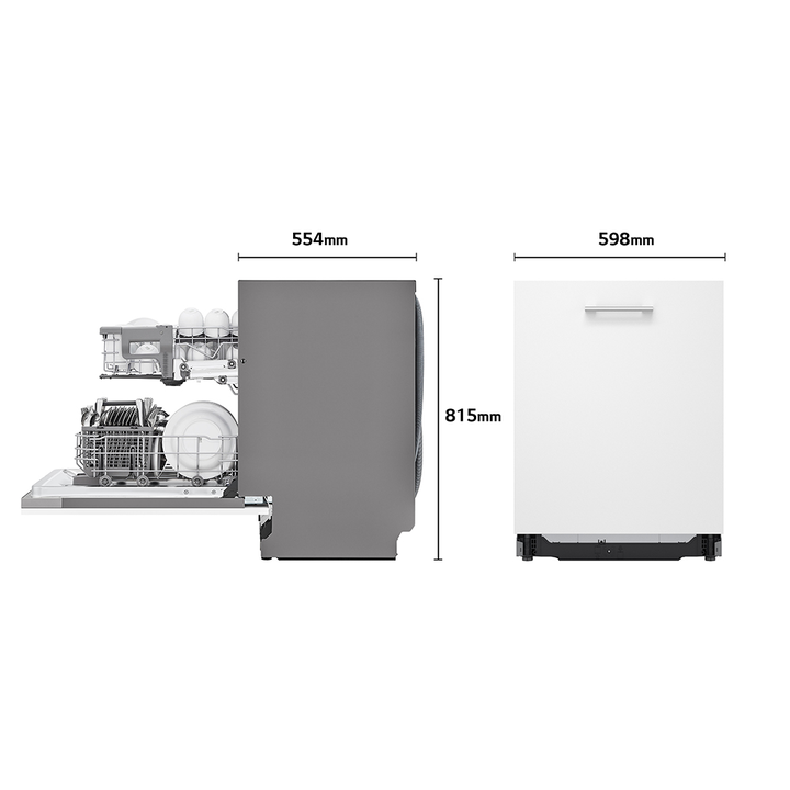 Lavavajillas integrable LG 14 cubiertos con QuadWash, EasyRack Plus y Wi-Fi ThinQ