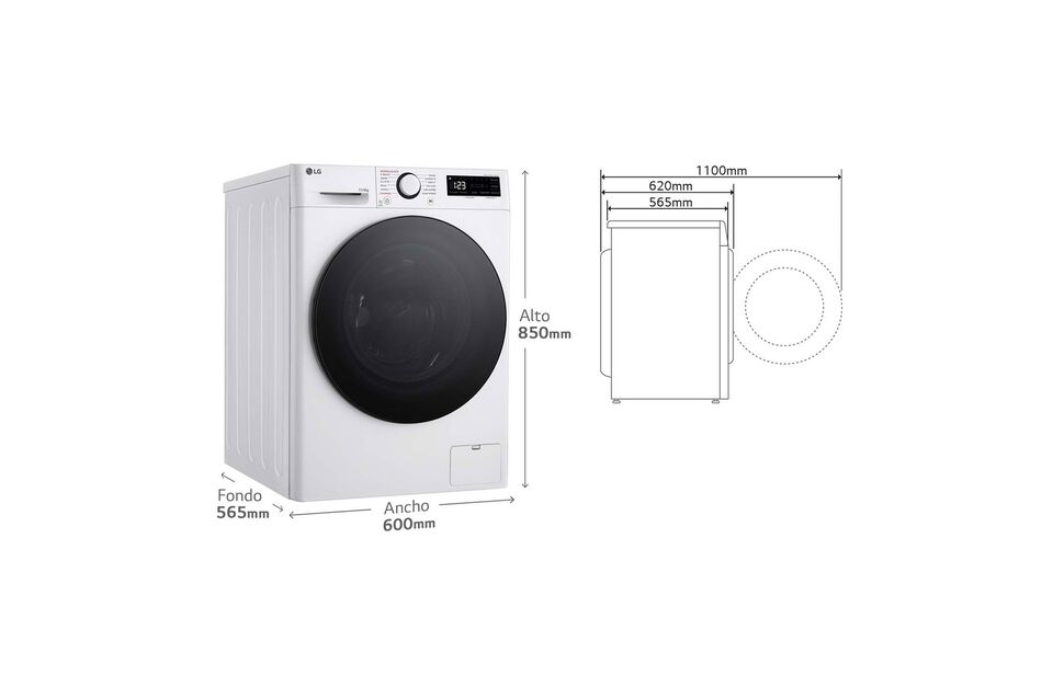 Lava-secadora 11 kg/6 kg con motor AI DD™, TurboWash 360°, vapor Steam™, panel LED y Wi-Fi.