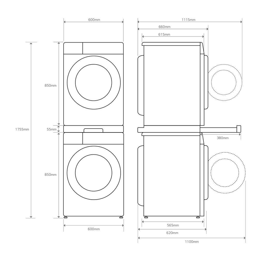 Torre LG 10/9 kg con AI Direct Drive y bomba de calor Dual Inverter