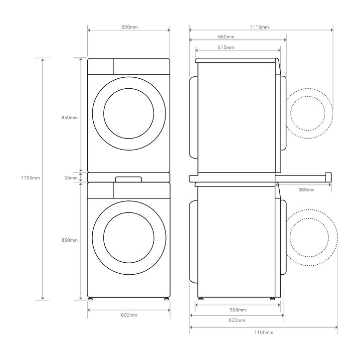 Torre LG 10/9 kg con AI Direct Drive y bomba de calor Dual Inverter