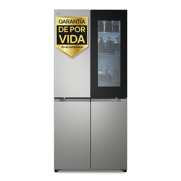 Frigor&iacute;fico American Combi LG InstaView de 580 litros, clase D, Total No Frost, con Door Cooling+, Linear Cooling y Wi-Fi ThinQ. Inox antihuellas.