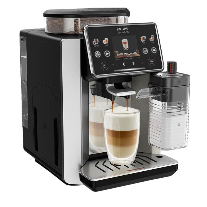 La m&aacute;quina de espresso Krups Sensation Elite puede preparar 30 bebidas, desde cl&aacute;sicos hasta creaciones originales. Su pantalla t&aacute;ctil facilita su preparaci&oacute;n, mientras que las tecnolog&iacute;as Cold Brew Aroma y Milk Maestro aseguran un caf&eacute; helado delicioso y una espuma de leche suave.