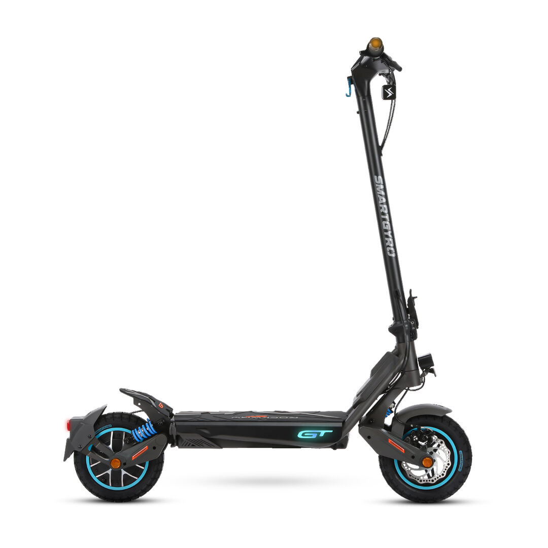Patinete eléctrico Rockway GT con doble suspensión, motor de 1800w de potencia máxima, batería de 15.000 mAh donde podrás recorrer hasta 60km de autonomía.