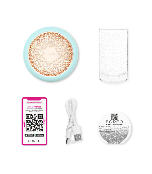 Un dispositivo de fototerapia antiedad de 2 min. para infusi&oacute;n de productos con fr&iacute;o, calor, masajeador facial T-Sonic y luz LED de espectro completo. Trae 22 rutinas preprogramadas de mascarillas, con 8 preconfiguradas.