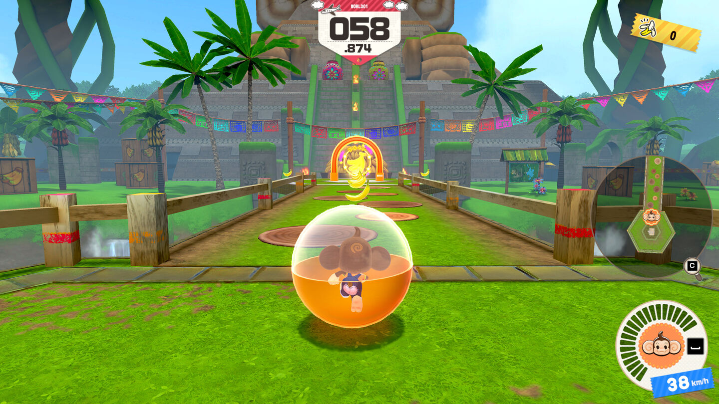 SUPER MONKEY BALL: BANANA RUMBLE PARA NINTENDO SWITCH JUEGO FÍSICO VERSIÓN ESPAÑOLA GARANTÍA EUROPEA NINTENDO SWITCH
IDIOMAS:
¡Únete a AiAi y compañía en Super Monkey Ball Banana Rumble, donde puedes competir hasta con 16 jugadores en línea en varios modos de juego para llegar a lo más alto de la clasificación! También puedes colaborar con tus colegas en el modo cooperativo para 4 jugadores o dejarte llevar por una apasionante y entretenida historia en la nueva experiencia del modo Aventura.
 
Video will open in a new window
Características:
Atrévete con el multijugador en línea para hasta 16 jugadores o con el multijugador local para hasta 4 jugadores.
Queda con hasta 3 colegas y déjate llevar por una apasionante y entretenida historia en el modo Aventura, donde AiAi y su pandilla viajan en busca de 7 misteriosos artefactos que, según la leyenda, podrían ser la llave para dar con el Plátano Legendario en los más de 200 niveles completamente nuevos.
¡Presume de estilo! Personaliza tu personaje y tu bola simia con más de 300 elegantes objetos entre los que elegir.
Disfruta de una experiencia de juego fácil de entender, pero tan difícil como satisfactoria de dominar.
Usa el nuevo acelerón giratorio para dejar atrás a tus rivales o encontrar nuevos atajos rumbo a la victoria.