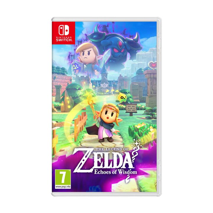THE LEGEND OF ZELDA: ECHOES OF WISDOM PARA NINTENDO SWITCH JUEGO FÍSICO VERSIÓN ESPAÑOLA GARANTÍA EUROPEA NINTENDO SWITCH
IDIOMAS:
Ayuda a Zelda a salvar a Link y a defender el reino de Hyrule
 
Video will open in a new window
Compra The Legend of Zelda: Echoes of Wisdom para la consola Switch, ponte en la piel de Zelda, defiende y ayuda a tu pueblo y rescata al héroe Link de su prisión más allá de su reino.
Los habitantes de Hyrule se están desvaneciendo poco a poco a causa de extrañas brechas que han surgido de repente y, entre los desaparecidos, se encuentra cierto conocido espadachín.
Aúna fuerzas con la misteriosa hada Tri, y usa el poder del cetro de Tri para crear réplicas, es decir, duplicados de cosas que encuentres en el entorno. Luego podrás recrear dichas réplicas cuando lo necesites para resolver acertijos y derrotar a los enemigos.
Crea réplicas como bloques acuosos para alcanzar lugares altos o camas viejas para levantar puentes, arroja piedras a los enemigos o combina las réplicas de forma creativa para hacer las cosas a tu manera.
¡Hasta puedes crear réplicas de monstruos para que te echen una mano en los combates!