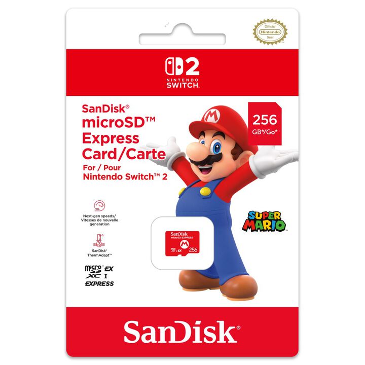 TARJETA DE MEMORIA 256 GB SANDISK MICRO SD EXPRESS CARD PARA NINTENDO SWITCH 2