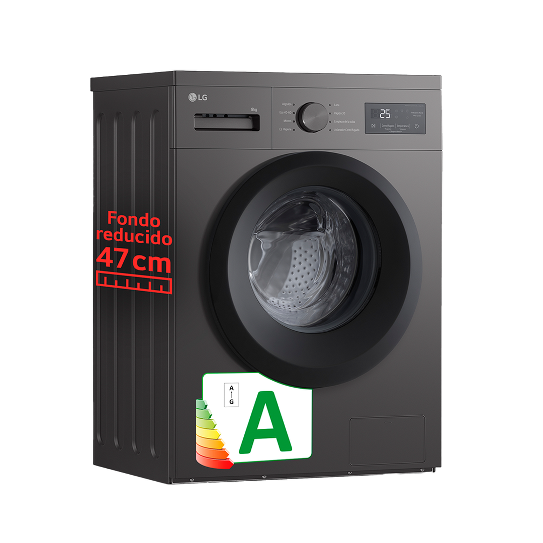 Lavadora F4A10S8NDK 8 Kg 1350 rpm Negro