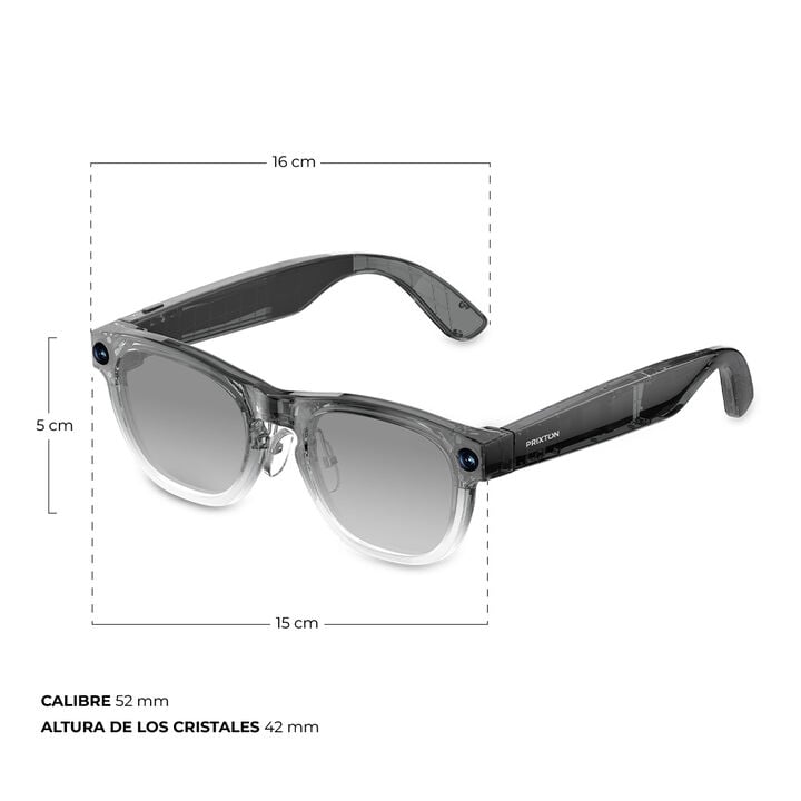 <p><b>Una nueva forma de moverte y comunicarte. </b>Las IRIS son unas gafas inteligentes que combinan un dise&ntilde;o c&oacute;modo y discreto con funciones avanzadas para acompa&ntilde;arte en el d&iacute;a a d&iacute;a. Permiten grabar, escuchar, pedir ayuda a la IA o entenderte en otros idiomas de forma sencilla mediante la voz y gestos.</p>

<p><b><u>Caracter&iacute;sticas:</u></b></p>

<p><li><b>Integraci&oacute;n con ChatGPT e IA conversacional. </b>Pregunta, consulta y aclara dudas en tiempo real sin sacar el m&oacute;vil del bolsillo. La IA te ayuda a organizar ideas, obtener informaci&oacute;n, redactar mensajes o aclarar indicaciones, convirtiendo las gafas en un asistente personal siempre disponible.</li></p>

<p><li><b>Lentes fotocrom&aacute;ticas. </b>Las lentes se adaptan autom&aacute;ticamente a los cambios de luz, aportando mayor comodidad tanto en exteriores como en interiores sin necesidad de cambiar de gafas.</li></p>

<p><li><b>C&aacute;mara Full HD con estabilizaci&oacute;n. </b>Incluye una c&aacute;mara Full HD 1080p con estabilizaci&oacute;n de v&iacute;deo para grabar tus momentos con buena nitidez y una imagen m&aacute;s fluida, incluso cuando caminas o est&aacute;s en movimiento. Ideal para viajes, planes o contenido r&aacute;pido sin usar las manos.</li></p>

<p><li><b>Conectividad Wi‑Fi 6 y Bluetooth. </b>Disfruta de una sincronizaci&oacute;n &aacute;gil con tus dispositivos y de una conexi&oacute;n m&aacute;s r&aacute;pida y fiable para llamadas, control, transmisi&oacute;n y servicios basados en IA.</li></p>

<p><li><b>Control por voz sin conexi&oacute;n. </b>Accede a funciones esenciales incluso sin cobertura o sin depender de Internet, ofreciendo una forma pr&aacute;ctica y r&aacute;pida de control en exteriores y desplazamientos.</li></p>

<p><li><b>Traducci&oacute;n cara a cara con IA. </b>Facilita conversaciones con personas que hablan otros idiomas gracias a la traducci&oacute;n en tiempo real, ideal para viajes, trabajo o entornos internacionales.</li></p>

<p><li><b>Audio est&eacute;reo adaptable. </b>Cuenta con audio est&eacute;reo 2.0 y tres modos de sonido para escuchar m&uacute;sica, indicaciones o respuestas de la IA, ajustando la experiencia seg&uacute;n el entorno.</li></p>

<p><b><u>Caracter&iacute;sticas t&eacute;cnicas:</u></b></p>
<ul>
<li>Integraci&oacute;n con ChatGPT e IA conversacional</li>
<li>C&aacute;mara Full HD 1080p con estabilizaci&oacute;n de v&iacute;deo</li>
<li>Conectividad Wi‑Fi 6 y Bluetooth</li>
<li>Control por voz sin conexi&oacute;n (offline)</li>
<li>Traducci&oacute;n cara a cara con IA</li>
<li>Audio est&eacute;reo 2.0 con tres modos de sonido</li>
<li>Dise&ntilde;o ergon&oacute;mico con almohadillas ajustables</li>
<li>Memoria interna de 16 GB</li>
<li>Autonom&iacute;a optimizada para uso diario (5&ndash;7 d&iacute;as)</li>
<li>Protecci&oacute;n IP54 contra polvo y salpicaduras</li>
</ul>