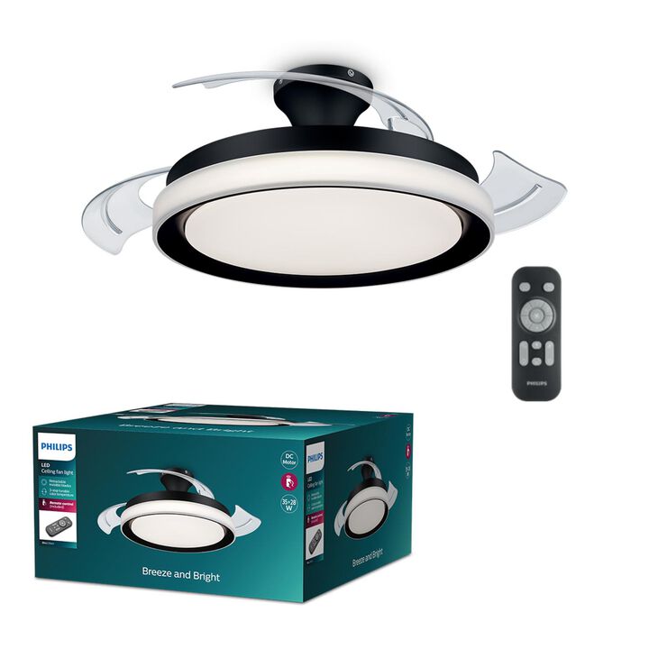Ventilador de techo modelo Bliss Blanco 2024.

Haz que tu hogar resulte más agradable con la brisa y la luz adecuadas. Con solo un par de clics en el mando a distancia, el ventilador de techo retráctil con luz LED de Philips te brinda al mismo tiempo la iluminación y el frescor que necesitas del ventilador. El ventilador con aspas transparentes retráctiles no crea sombras molestas en el techo y, además, las aspas se pueden plegar cuando el ventilador no está en uso. Con todas las ventajas de EyeComfort y la luz ajustable SceneSwitch, satisface todas las necesidades de iluminación para tu espacio

Adecuado para habitaciones hasta 15 m²