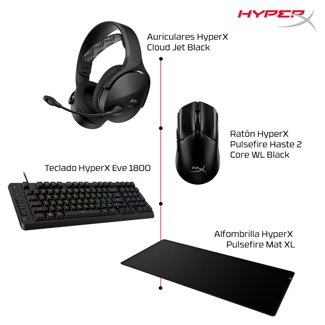 HyperX Bundle Cloud Jet+PF+ EVE 1800 Board+PF Mat
