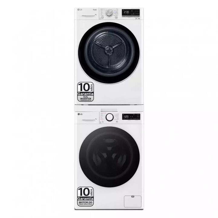 Torre LG 9 kg lavado + 8 kg secado, AI DD, TurboWash 360&deg;, A+++ y garant&iacute;a 30/10 a&ntilde;os.