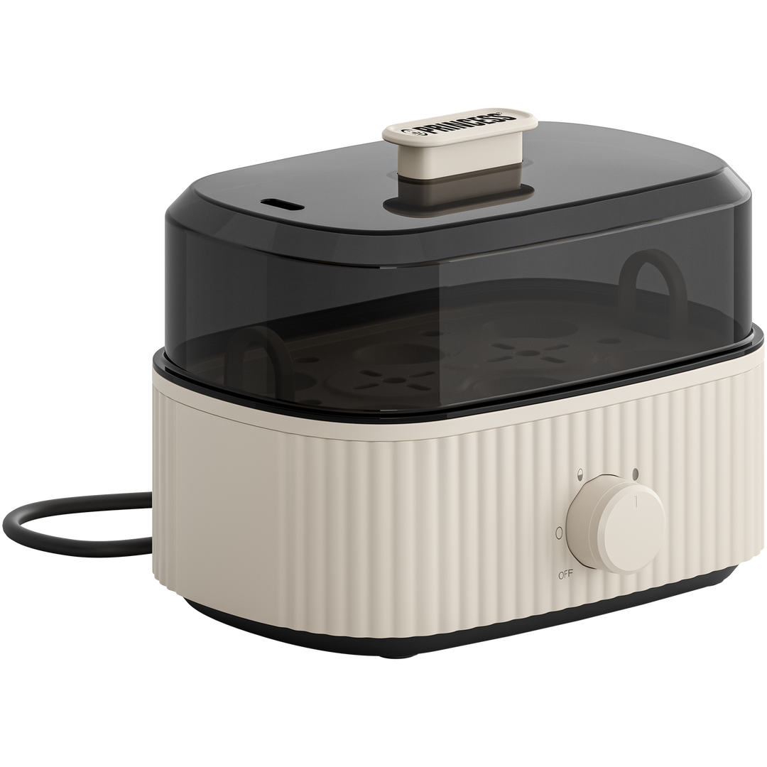 Descubre la combinación perfecta con el Set de Desayuno Princess Wave, compuesto por el tostador, el hervidor de agua y un cocedor de Huevos. El tono beige suave le da al aparato una apariencia sutil y elegante que se integra perfectamente en cualquier estilo de cocina.