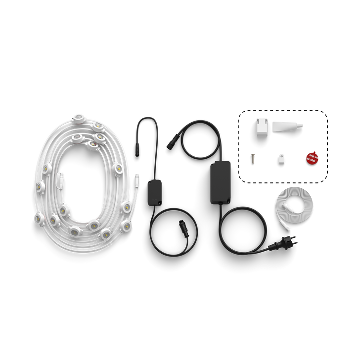 Guirnalda exterior Festavia Permanent de 18 metros con 32 pods de luz blanca.