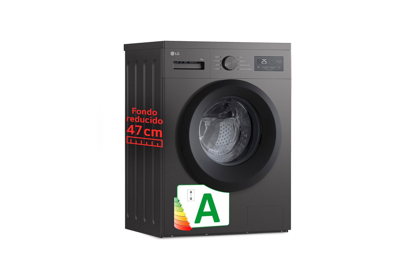 Lavadora LG 8 kg con Steam, 1350 rpm y fondo 47 cm