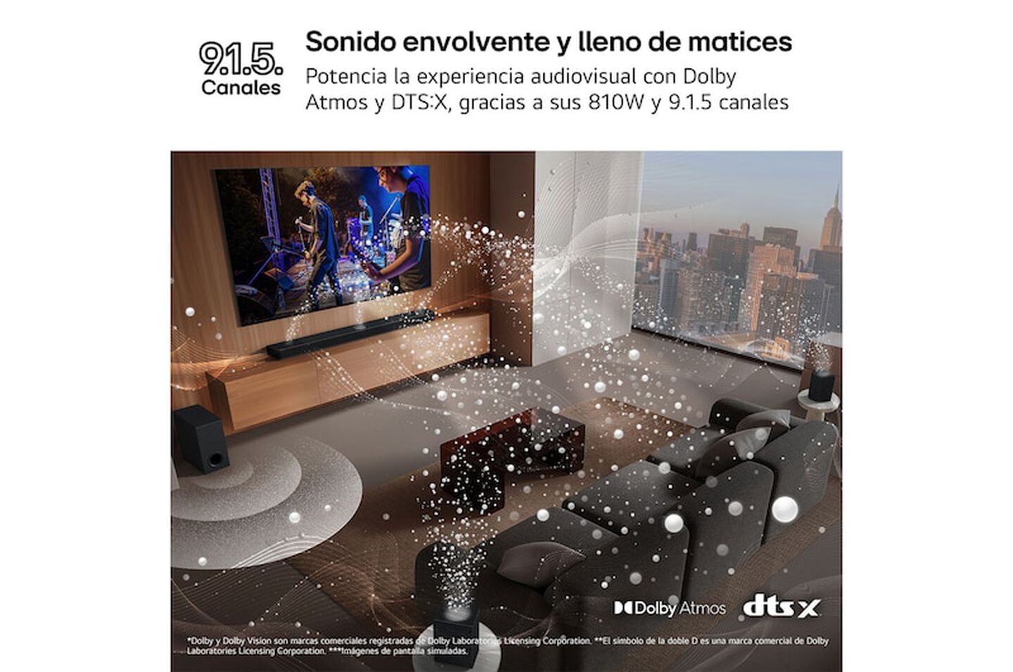 Barra de sonido  810W Dolby Atmos