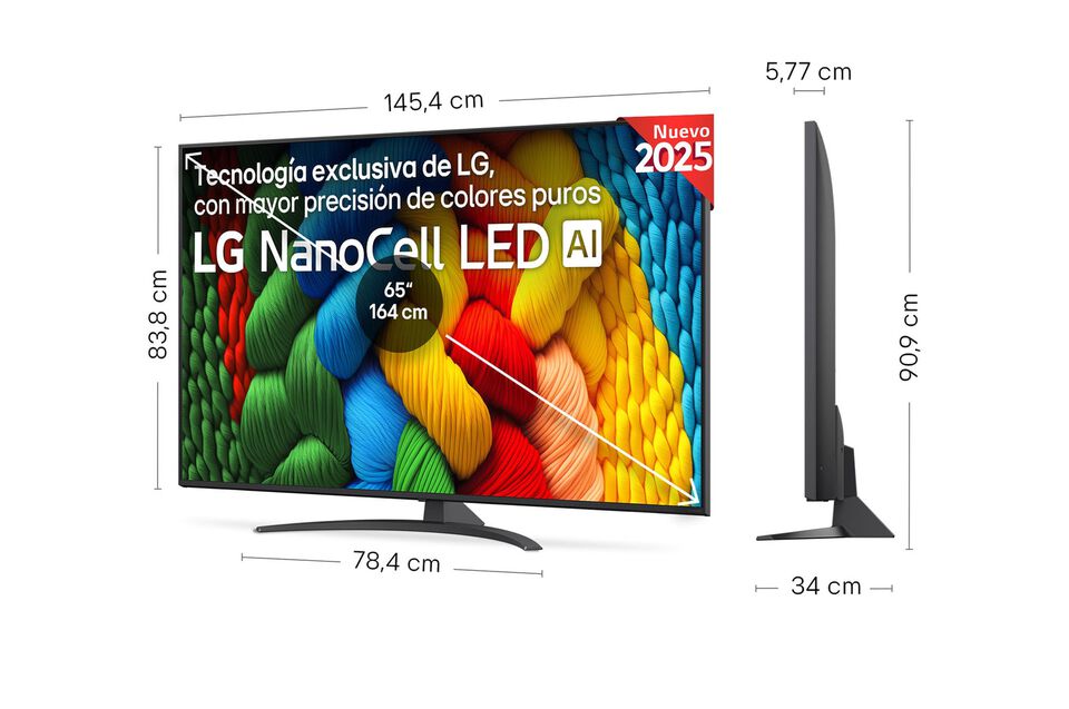 Smart TV LG NanoCell AI NANO81 65 pulgadas 4K 2025