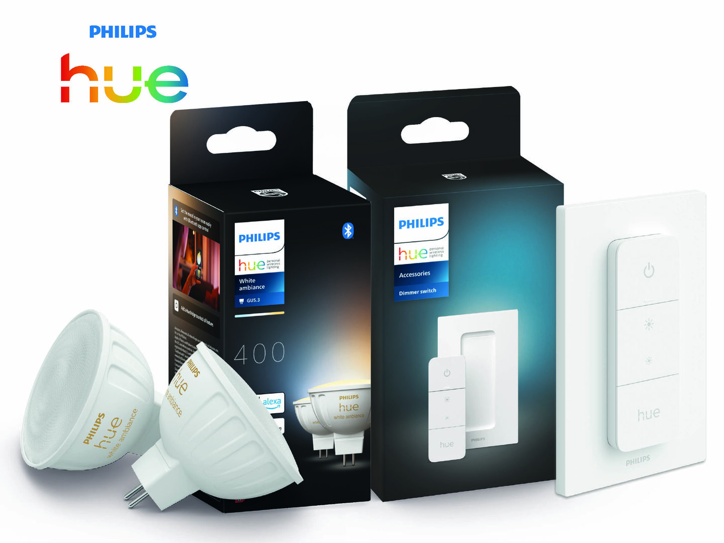 Bombilla Inteligente GU5.3, Blanco regul 2un+mando