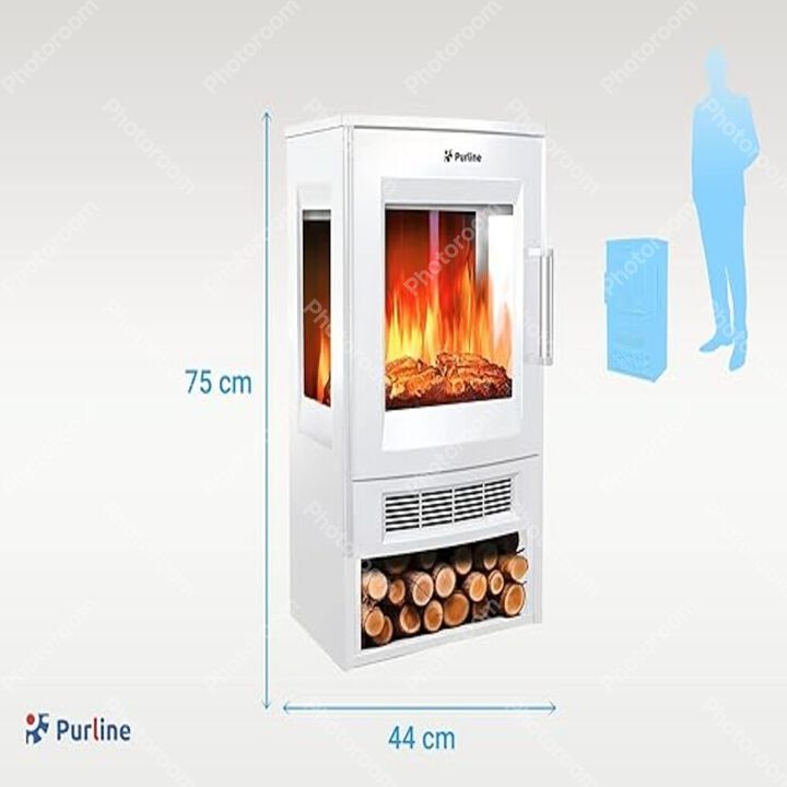 La CHE-720 W es un modelo de suelo cuyo dise&ntilde;o imita el estilo tradicional de las estufas de le&ntilde;a, contiene el efecto de llama LED, el efecto le&oacute;n y tres cristales para una mejor visi&oacute;n del fuego LED.