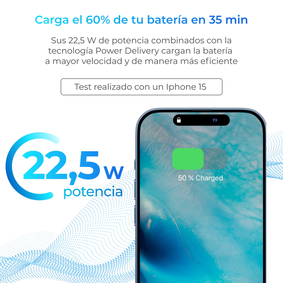La powerbank magn&eacute;tica KSIX de 10.000 mAh es la soluci&oacute;n perfecta para cargar todos tus dispositivos sin importar d&oacute;nde est&eacute;s. Con carga magn&eacute;tica compatible con MagSafe&reg;, un puerto USB-C Power Delivery de 20 W y un puerto USB-A Quick Charge 3.0 de 22,5 W. Una powerbank con indicador LED dise&ntilde;ada especialmente para brindarte cargas de la manera m&aacute;s c&oacute;moda posible y en cualquier lugar. Incluye un cable USB-A a USB-C de 30 cent&iacute;metros de longitud.
