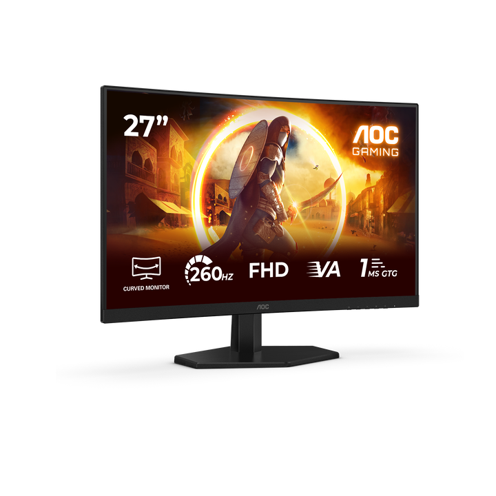 AOC C27G42ZE Monitor Curvo 27" FHD, 240Hz, Fast VA, 0.3ms MPRT, HDR10, Adaptive Sync, Altura ajustable (1920x1080, 2x HDMI 2.0, 1x DP 1.4), Negro