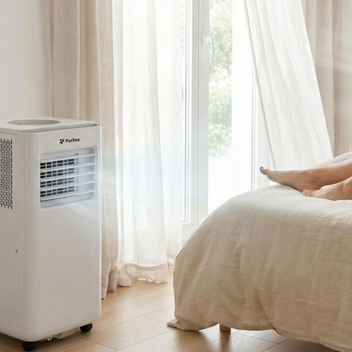 Aire Acondicionado port&aacute;til 9000 BTU con deshumidificador y 
termostato