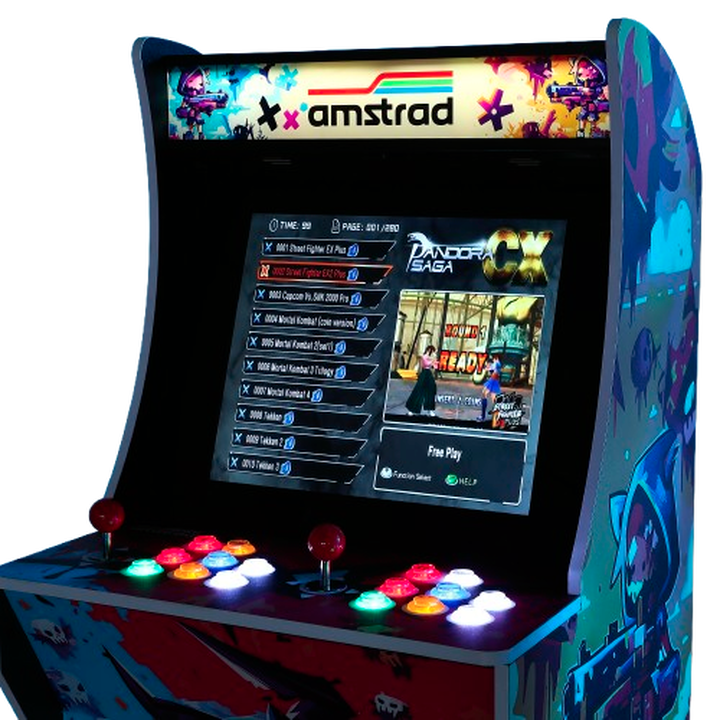 <!DOCTYPE html>
<html lang="es">
<head>
    <meta charset="UTF-8">
    <title>Caracter&iacute;sticas</title>
</head>
<body>

    <ul>
        <li>Contains more than 2800 games</li>
        <li>19" / 48cm screen</li>
        <li>2 players / 6 backlit buttons per player</li>
        <li>Integrated speakers 2 x 20w</li>
        <li>CPU: Quadruple core, CORTEX-A7 1.2 Ghz</li>
        <li>GPU: MALI400MP2@600MHZ</li>
        <li>Memory: DDR3/1866 512MB</li>
        <li>Integrated storage system: Micro SD 32GB</li>
        <li>2 joysticks</li>
        <li>4 control buttons (credit, start, pause, start)</li>
        <li>Wooden structure</li>
        <li>Menu language: English</li>
        <li>Search menu</li>
        <li>220v power supply</li>
    </ul>

</body>
</html>