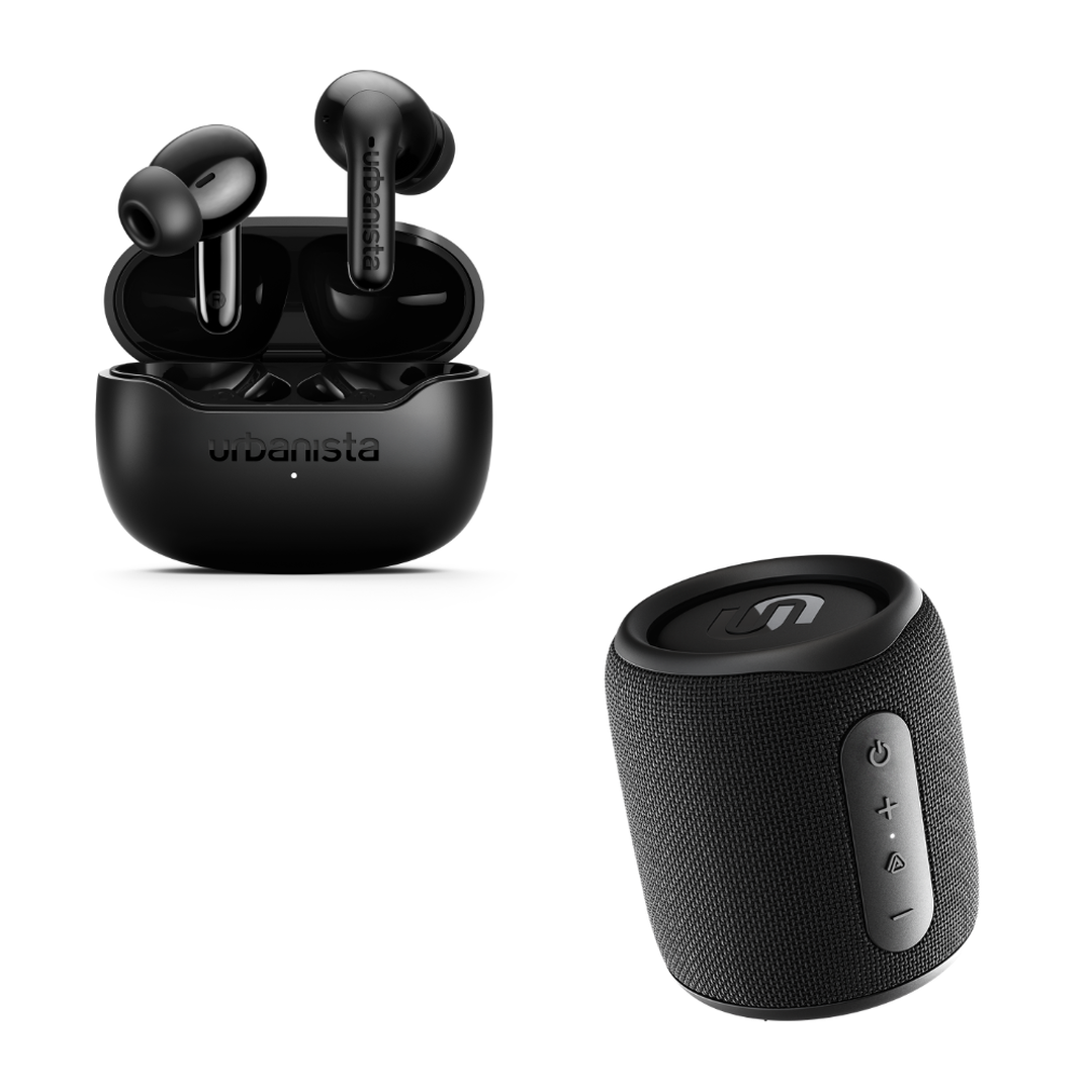 Auriculares Palermo Negro + Altavoz Biarritz