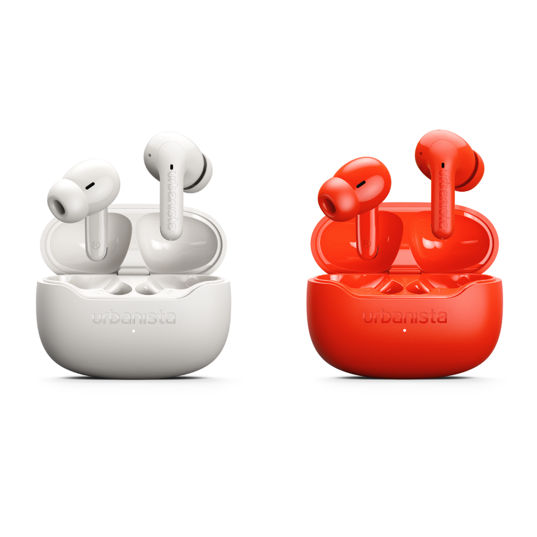 Duo Auriculares Palermo Blanco + Naranja
