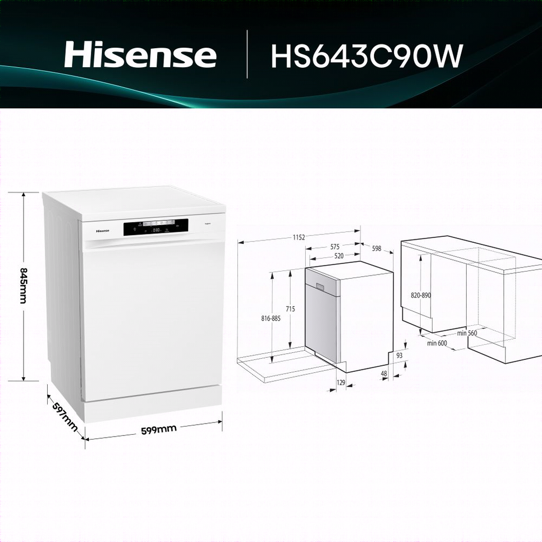 Lav. HISENSE HS643C90W 16 Serv.
