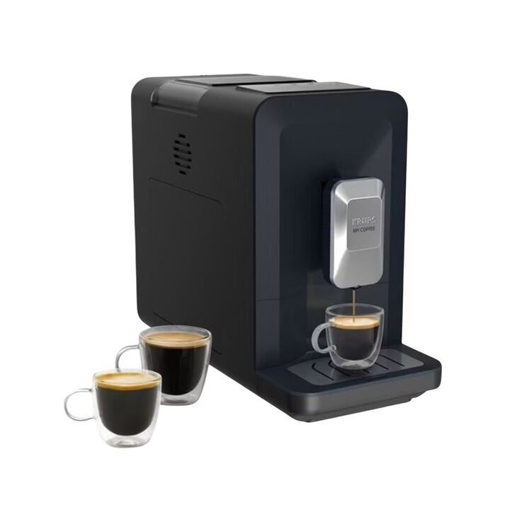 Krups My Coffee, la cafetera superautomatica compacta con molinillo de acero inoxidable, pantalla t&aacute;ctil y tres recetas de caf&eacute; reci&eacute;n molido.