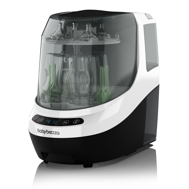 Lavabiberones autom&aacute;tico 6 en 1 que lava, esteriliza y seca biberones, piezas de sacaleches, vasos con boquilla y accesorios. Cuenta con 20 chorros de agua a alta presi&oacute;n, esterilizaci&oacute;n mediante vapor y secado con aire caliente filtrado por HEPA. Tiene capacidad para hasta 4 biberones y dispone de 6 modos de limpieza, dep&oacute;sito de agua limpia y dep&oacute;sito de agua sucia extra&iacute;bles, sin necesidad de conexi&oacute;n al grifo. Su panel LCD facilita la selecci&oacute;n del programa y es compatible con pr&aacute;cticamente todas las marcas de biberones.