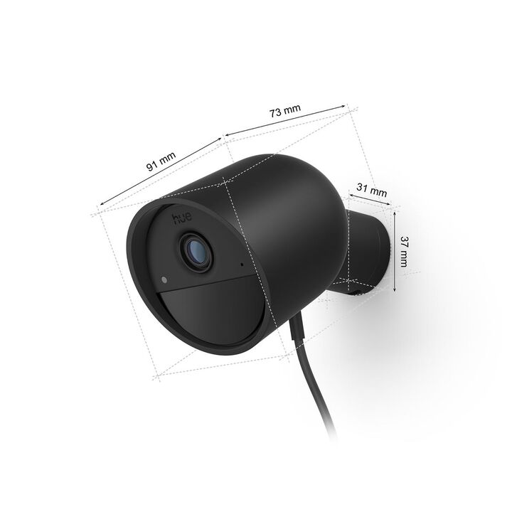 Camara Videovigilancia 2K, Negra, con cable