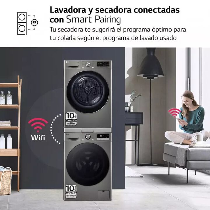 Torre LG de lavado y secado 9 kg con AI DD&trade;, TurboWash&trade;