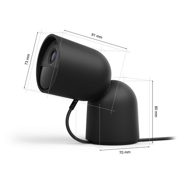 C&aacute;mara Videovigilancia 2K, Negra, soporte Mesa