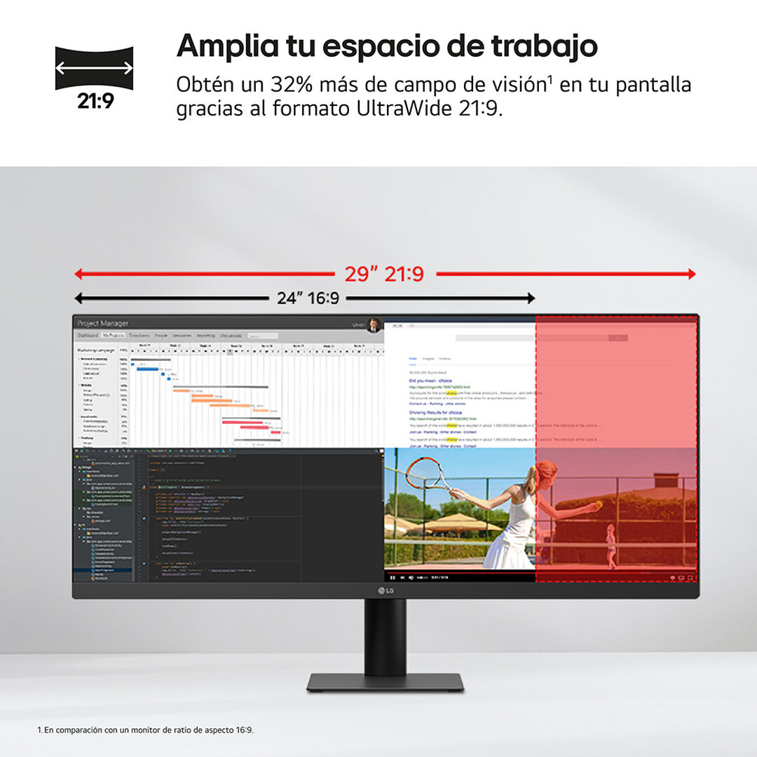 Monitor IPS UltraWide 29" 100Hz HDR10 con dise&ntilde;o sin bordes