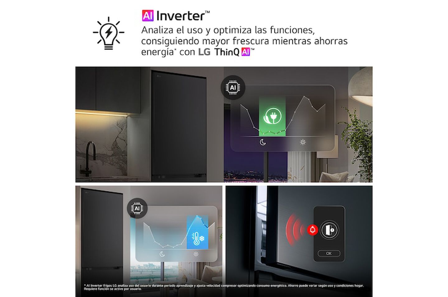 Frigor&iacute;fico Combi LG GBBSJ20EPY, 341L, No Frost, DoorCooling+, Inox antihuellas, Clase E