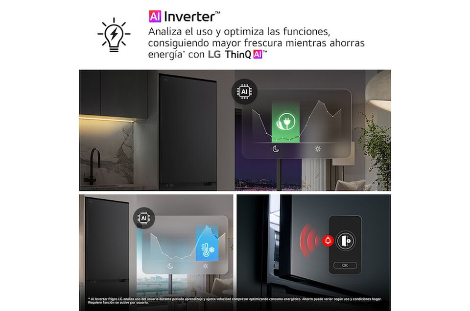 Frigor&iacute;fico Combi LG GBBSJ20EPY, 341L, No Frost, DoorCooling+, Inox antihuellas, Clase E