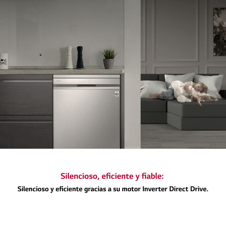 Lavavajillas integrable LG 14 cubiertos con QuadWash, EasyRack Plus y Wi-Fi ThinQ