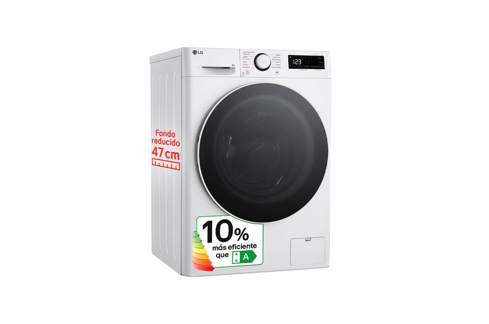 Lavadora LG 8 kg con AI Direct Drive, Steam y fondo 47,5 cm
