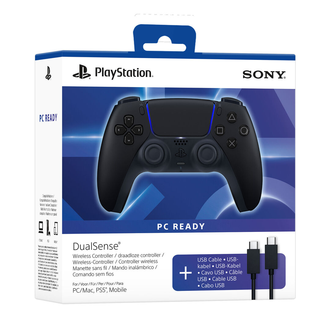 Mando DualSense MIDNIGHT BLACK + Cable USB para PC