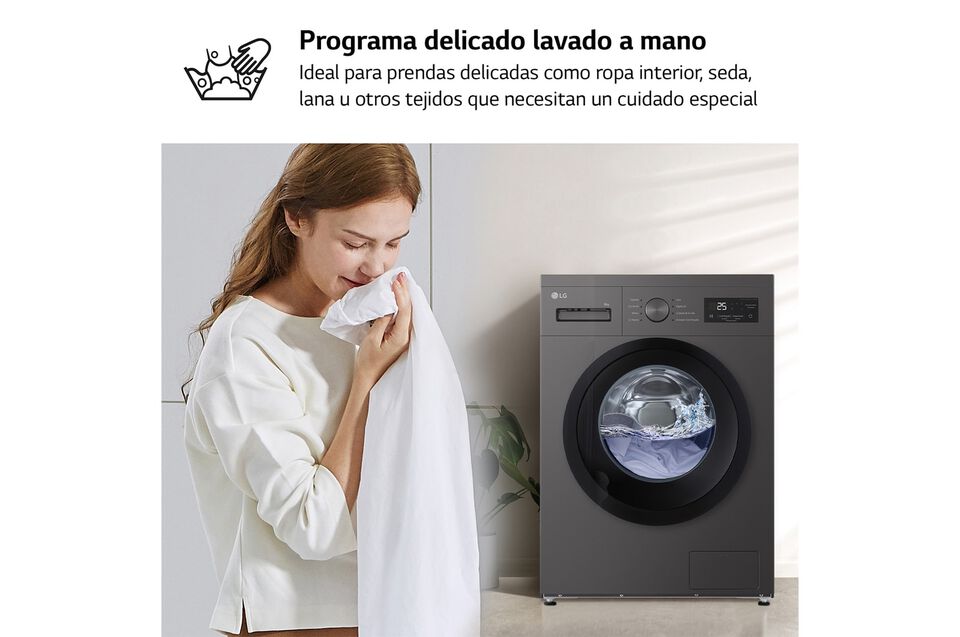 Lavadora LG 8 kg con Steam, 1350 rpm y fondo 47 cm