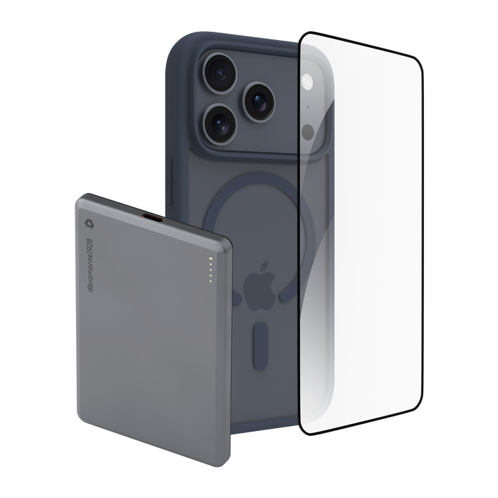 Funda iPhone 17 Pro MS Azul + ECO PROTECTOR+ PowerBank Wireless 5.000mAh