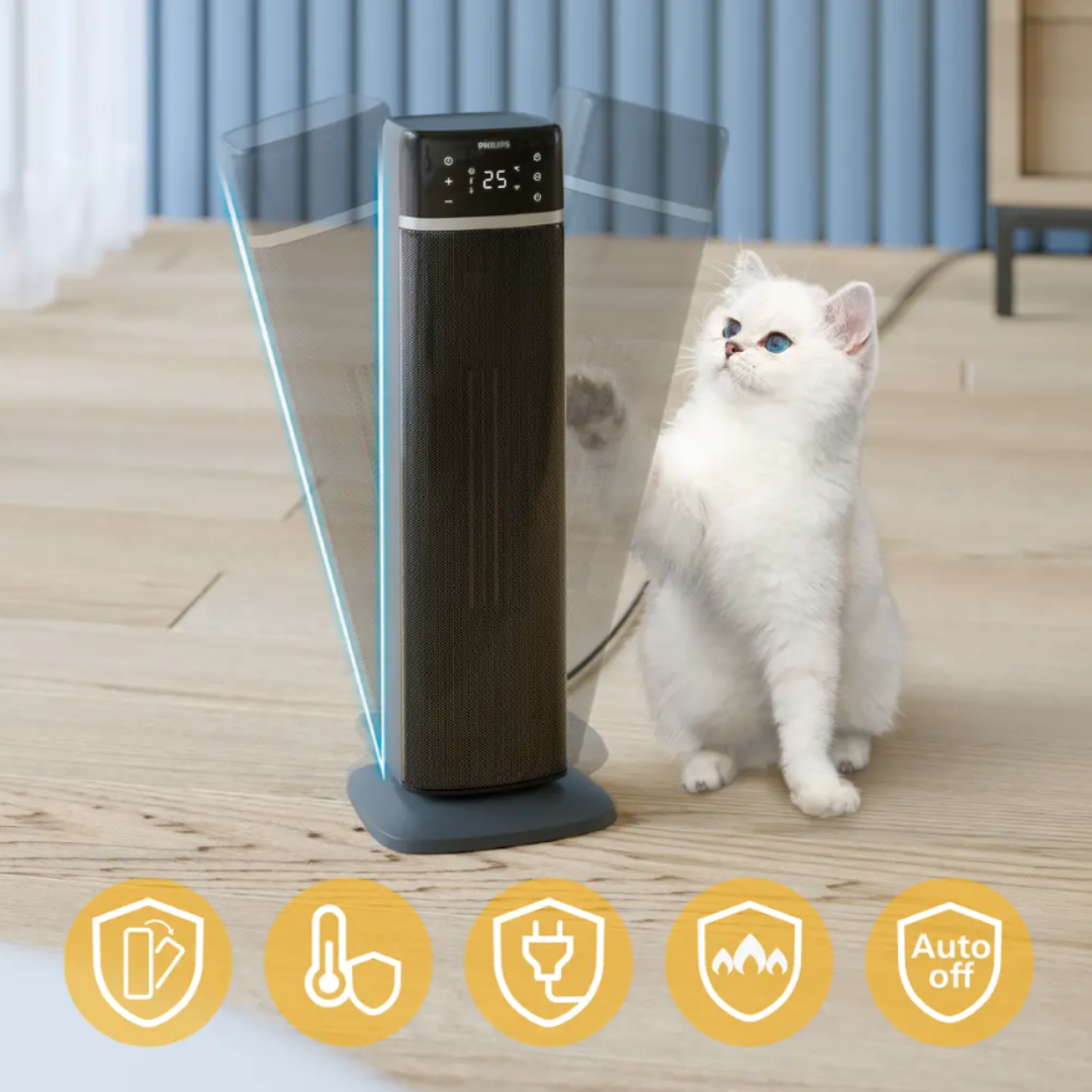 Philips Serie 5000 – Calefactor cerámico CX5120/11
Calienta tu hogar en solo 2 segundos con potencia ajustable de hasta 2000 W, ideal para estancias de hasta 20 ㎡. Ofrece 5 funciones avanzadas de seguridad y control inteligente a través de la app Air+. Su tecnología cerámica garantiza eficiencia energética y confort rápido y duradero. Philips Serie 5000 – Calefactor cerámico CX5120/11
Calienta tu hogar en solo 2 segundos con potencia ajustable de hasta 2000 W, ideal para estancias de hasta 20 ㎡. Ofrece 5 funciones avanzadas de seguridad y control inteligente a través de la app Air+. Su tecnología cerámica garantiza eficiencia energética y confort rápido y duradero.